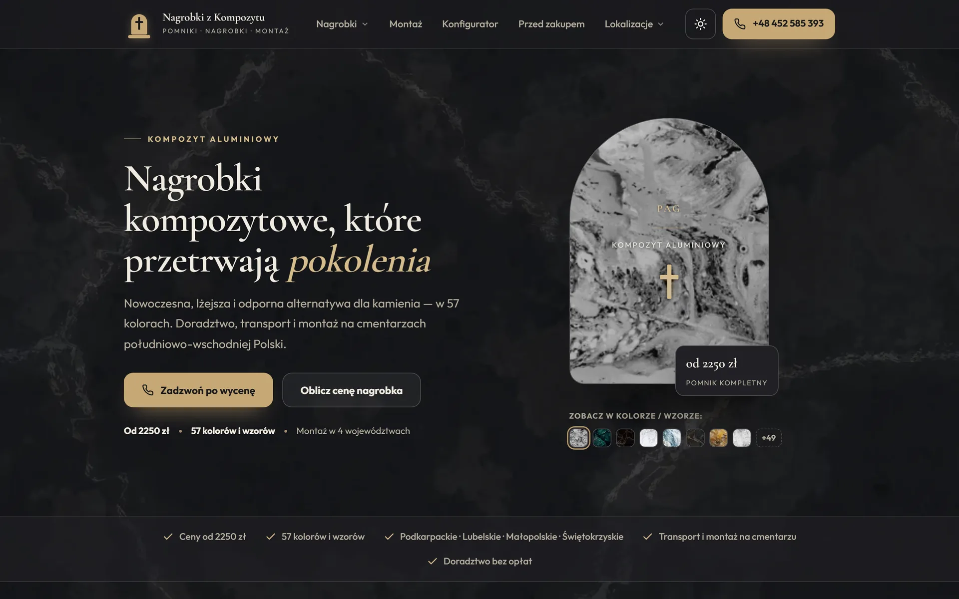 pagnagrobki.pl, strona firmy: zakład kamieniarski
